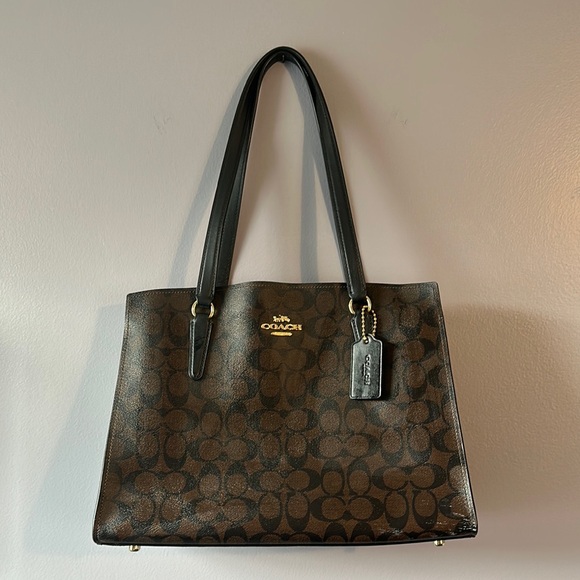 Coach Brown Signature Tatum Tote Bag - Picture 1 of 5
